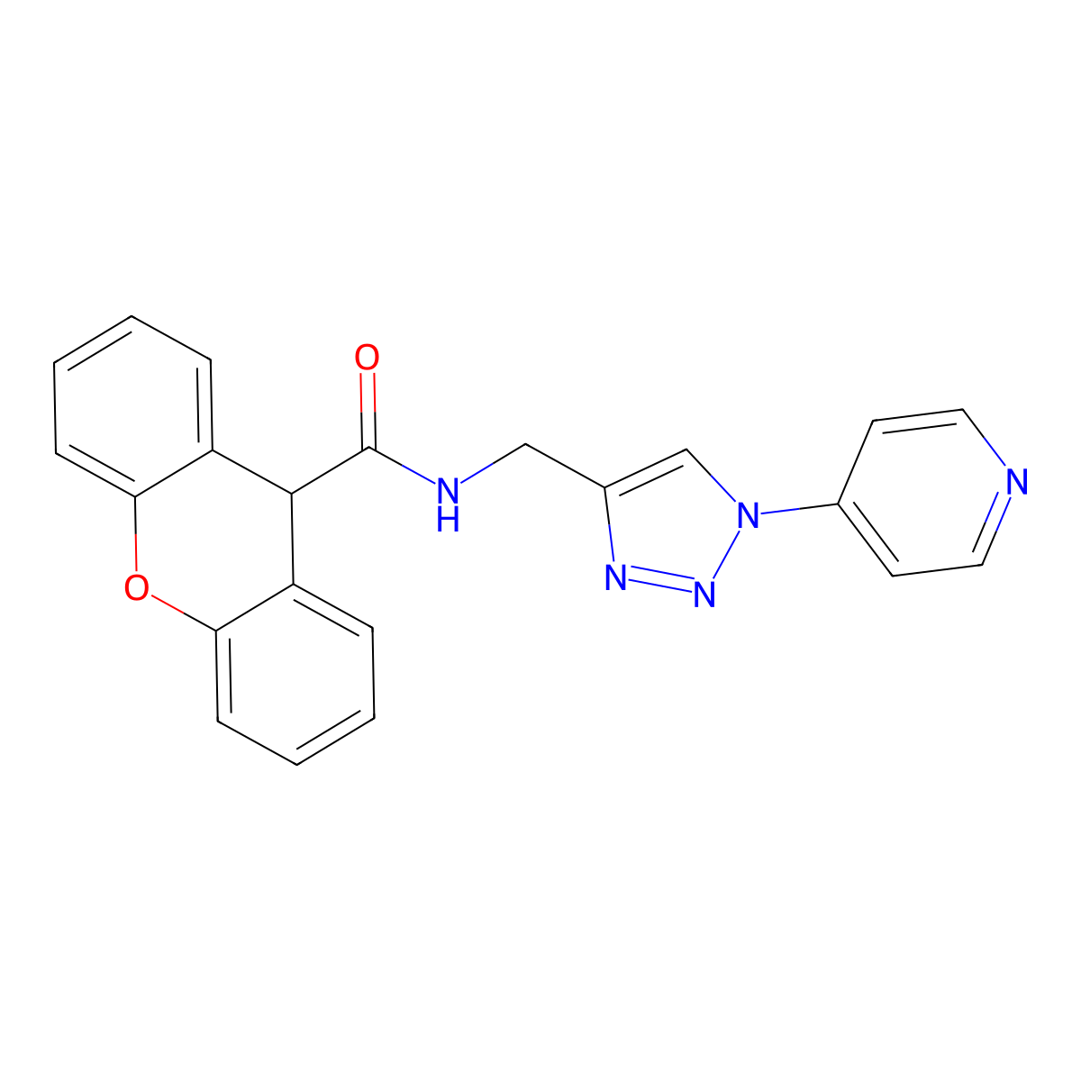 N-((1-(pyridin-4-yl)-1H-1,2,3-triazol-4-yl)methyl)-9H-xanthene-9-carboxamide molecular structure, CAS 2034531-78-5