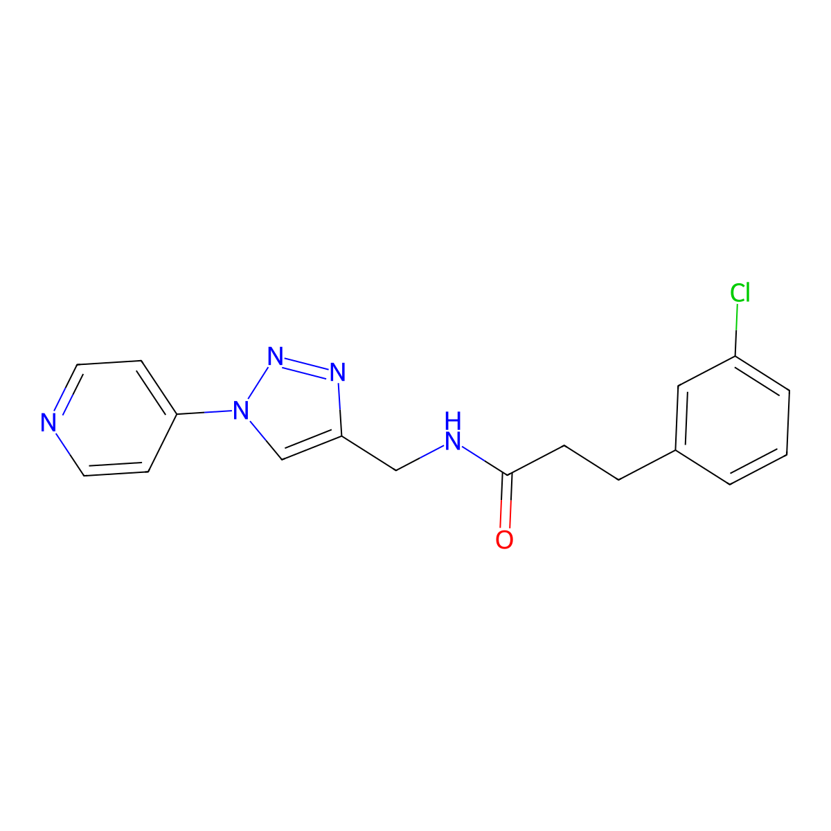 3-(3-chlorophenyl)-N-((1-(pyridin-4-yl)-1H-1,2,3-triazol-4-yl)methyl)propanamide molecular structure, CAS 2034531-99-0