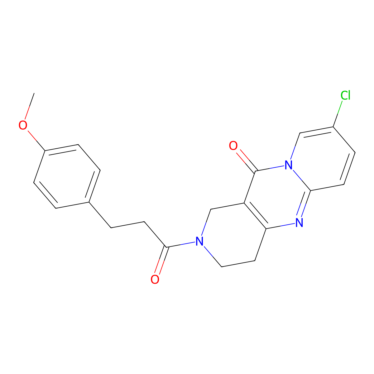 8-chloro-2-(3-(4-methoxyphenyl)propanoyl)-3,4-dihydro-1H-dipyrido[1,2-a:4',3'-d]pyrimidin-11(2H)-one molecular structure, CAS 2034532-01-7