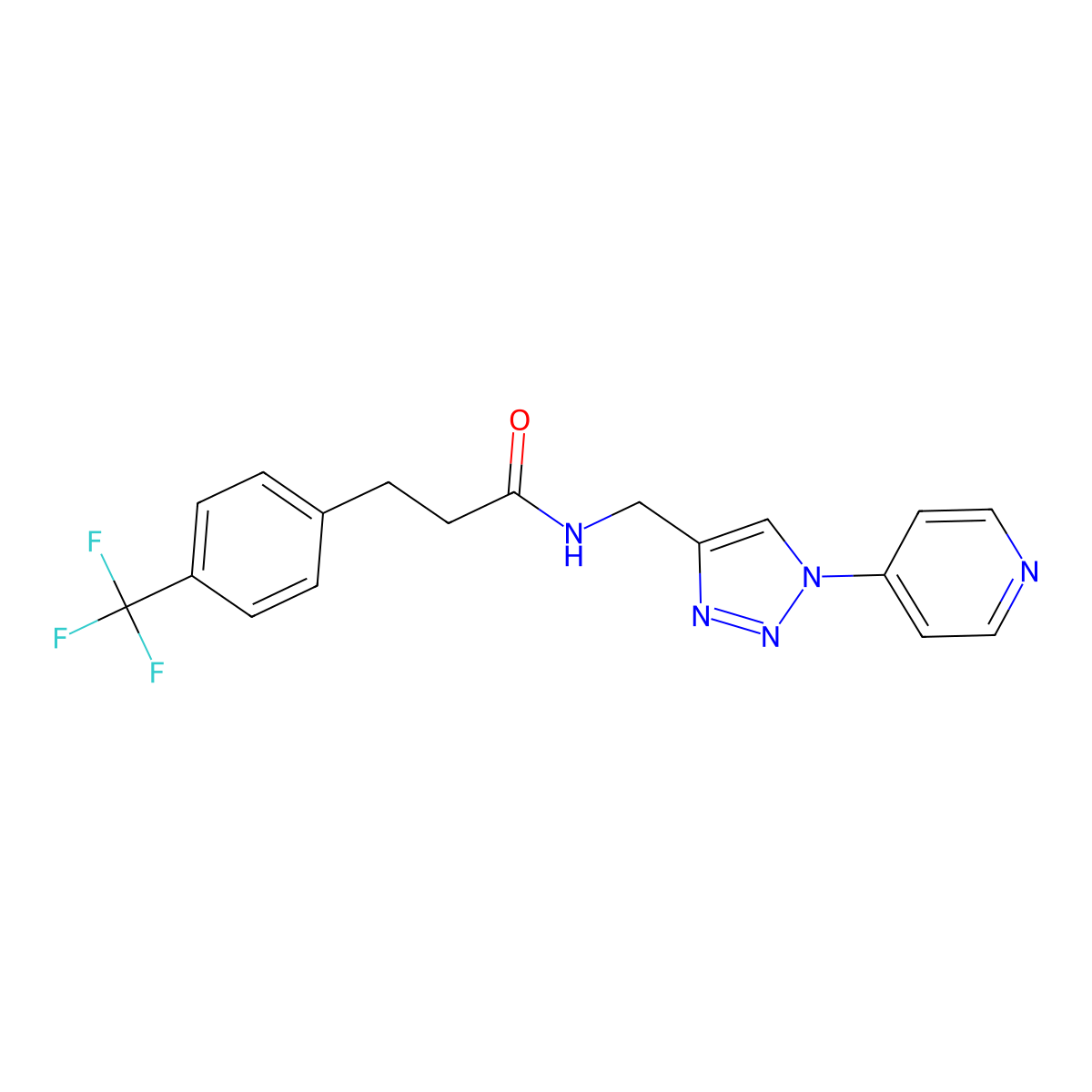 N-{[1-(pyridin-4-yl)-1H-1,2,3-triazol-4-yl]methyl}-3-[4-(trifluoromethyl)phenyl]propanamide molecular structure, CAS 2034532-04-0