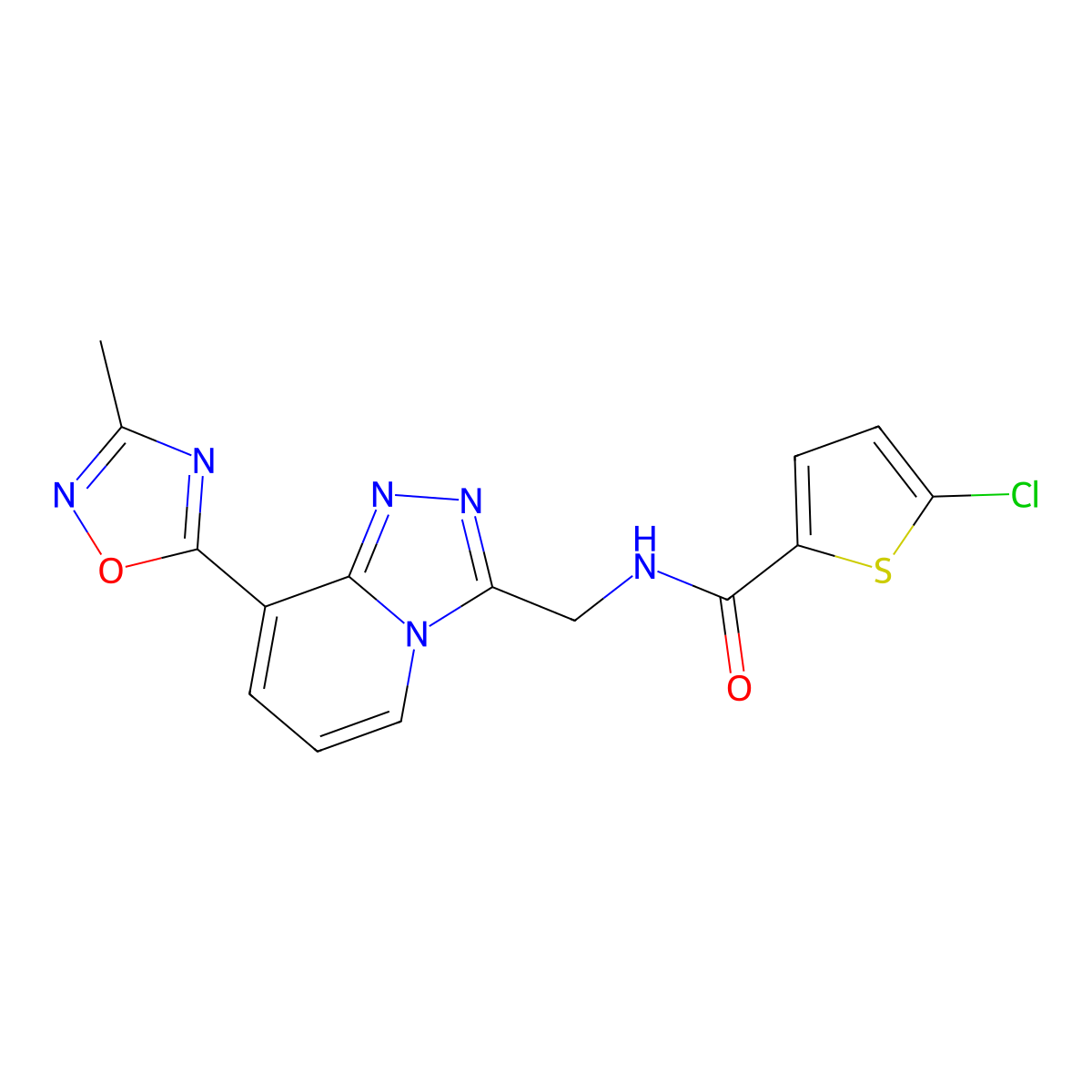 5-chloro-N-((8-(3-methyl-1,2,4-oxadiazol-5-yl)-[1,2,4]triazolo[4,3-a]pyridin-3-yl)methyl)thiophene-2-carboxamide molecular structure, CAS 2034532-07-3
