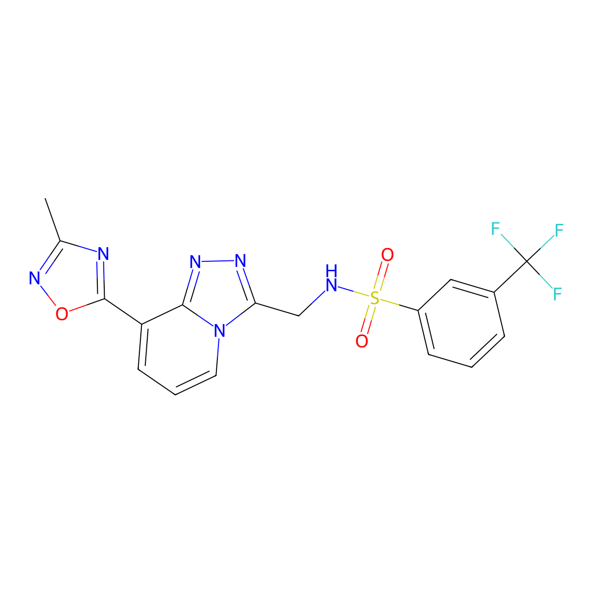 N-((8-(3-methyl-1,2,4-oxadiazol-5-yl)-[1,2,4]triazolo[4,3-a]pyridin-3-yl)methyl)-3-(trifluoromethyl)benzenesulfonamide molecular structure, CAS 2034532-16-4