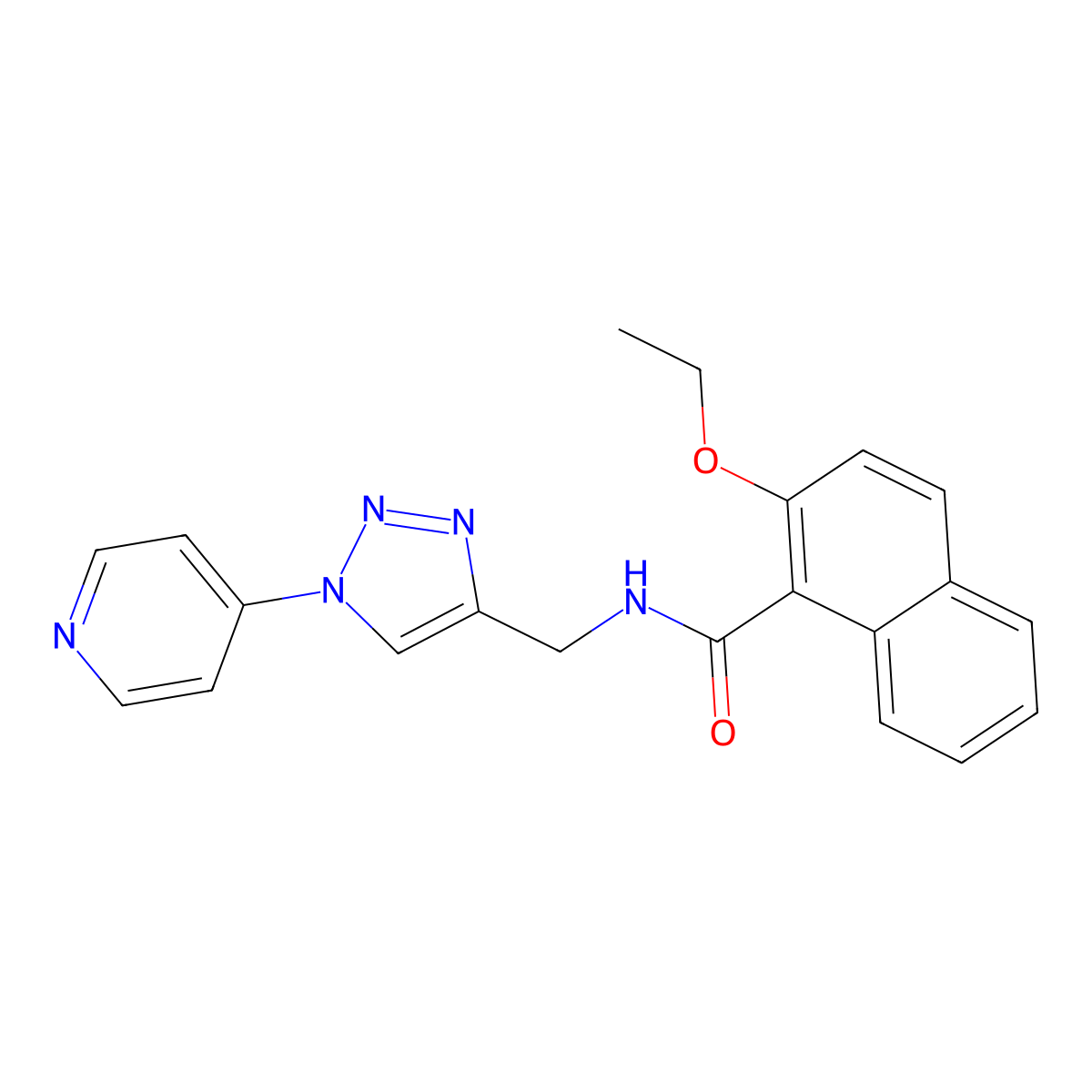 2-ethoxy-N-((1-(pyridin-4-yl)-1H-1,2,3-triazol-4-yl)methyl)-1-naphthamide molecular structure, CAS 2034532-17-5