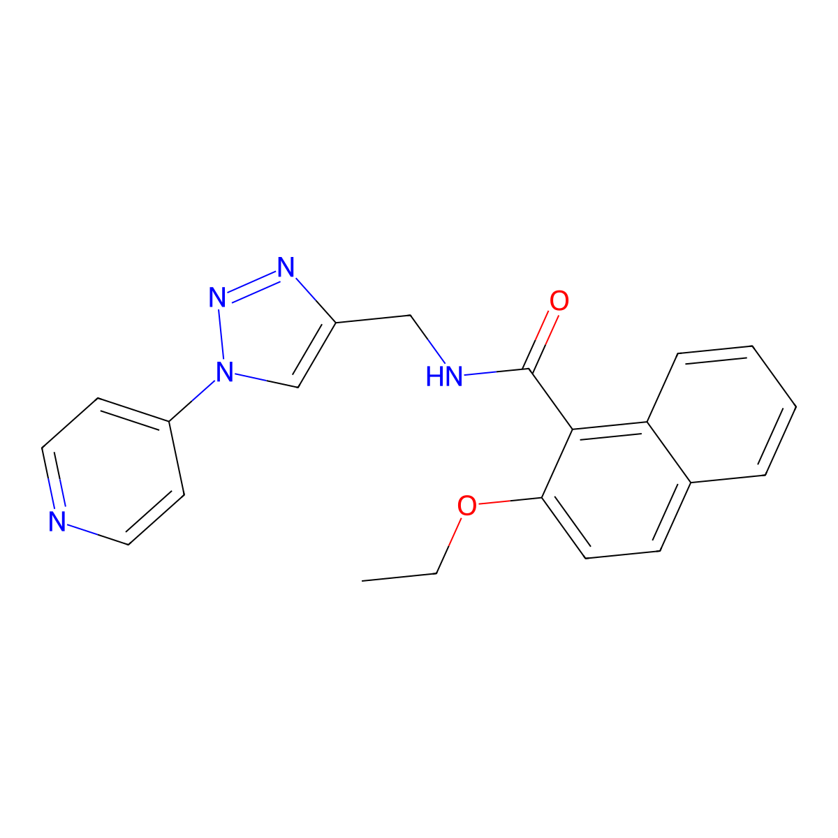 2-ethoxy-N-((1-(pyridin-4-yl)-1H-1,2,3-triazol-4-yl)methyl)-1-naphthamide molecular structure, CAS 2034532-17-5