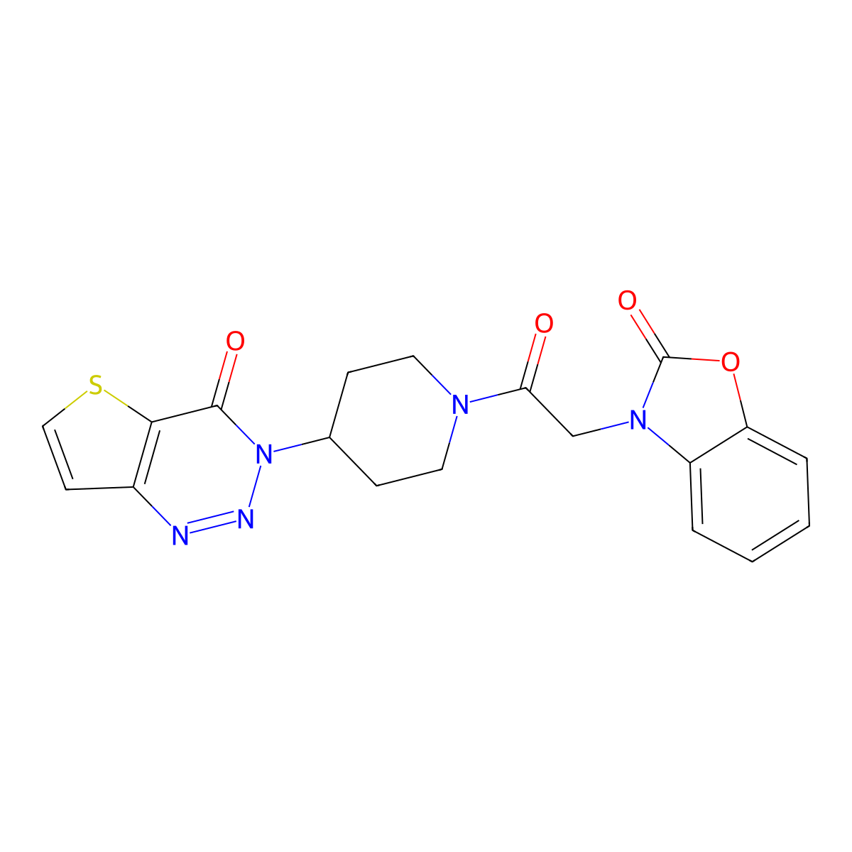 3-(2-oxo-2-(4-(4-oxothieno[3,2-d][1,2,3]triazin-3(4H)-yl)piperidin-1-yl)ethyl)benzo[d]oxazol-2(3H)-one molecular structure, CAS 2034532-20-0