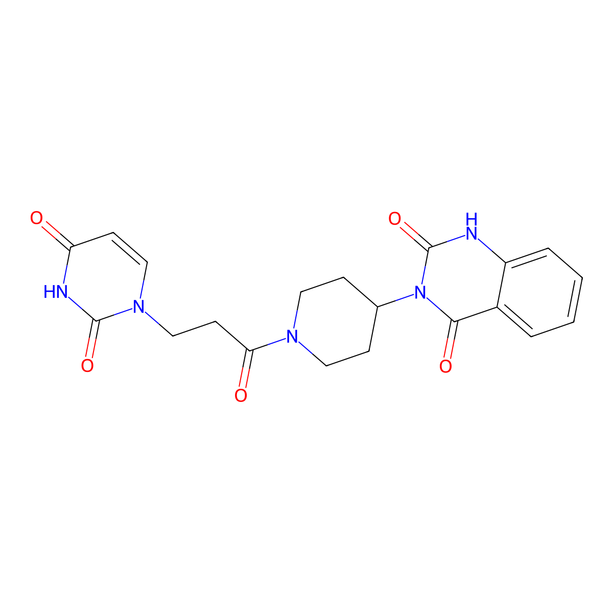 3-(1-(3-(2,4-dioxo-3,4-dihydropyrimidin-1(2H)-yl)propanoyl)piperidin-4-yl)quinazoline-2,4(1H,3H)-dione molecular structure, CAS 2034532-26-6