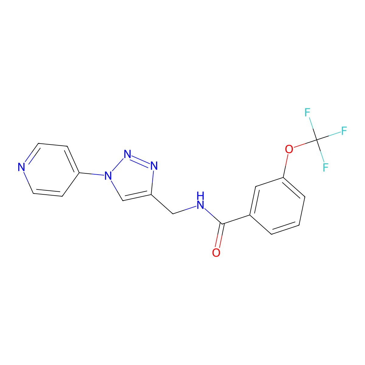 N-{[1-(pyridin-4-yl)-1H-1,2,3-triazol-4-yl]methyl}-3-(trifluoromethoxy)benzamide molecular structure, CAS 2034532-28-8