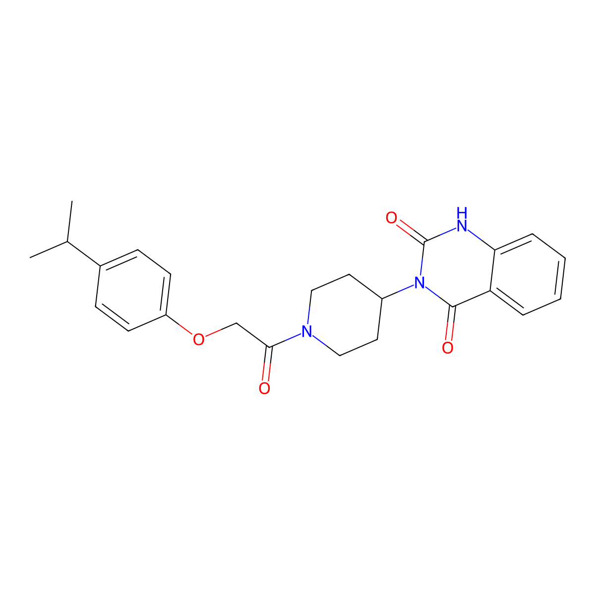 3-(1-(2-(4-isopropylphenoxy)acetyl)piperidin-4-yl)quinazoline-2,4(1H,3H)-dione molecular structure, CAS 2034532-32-4