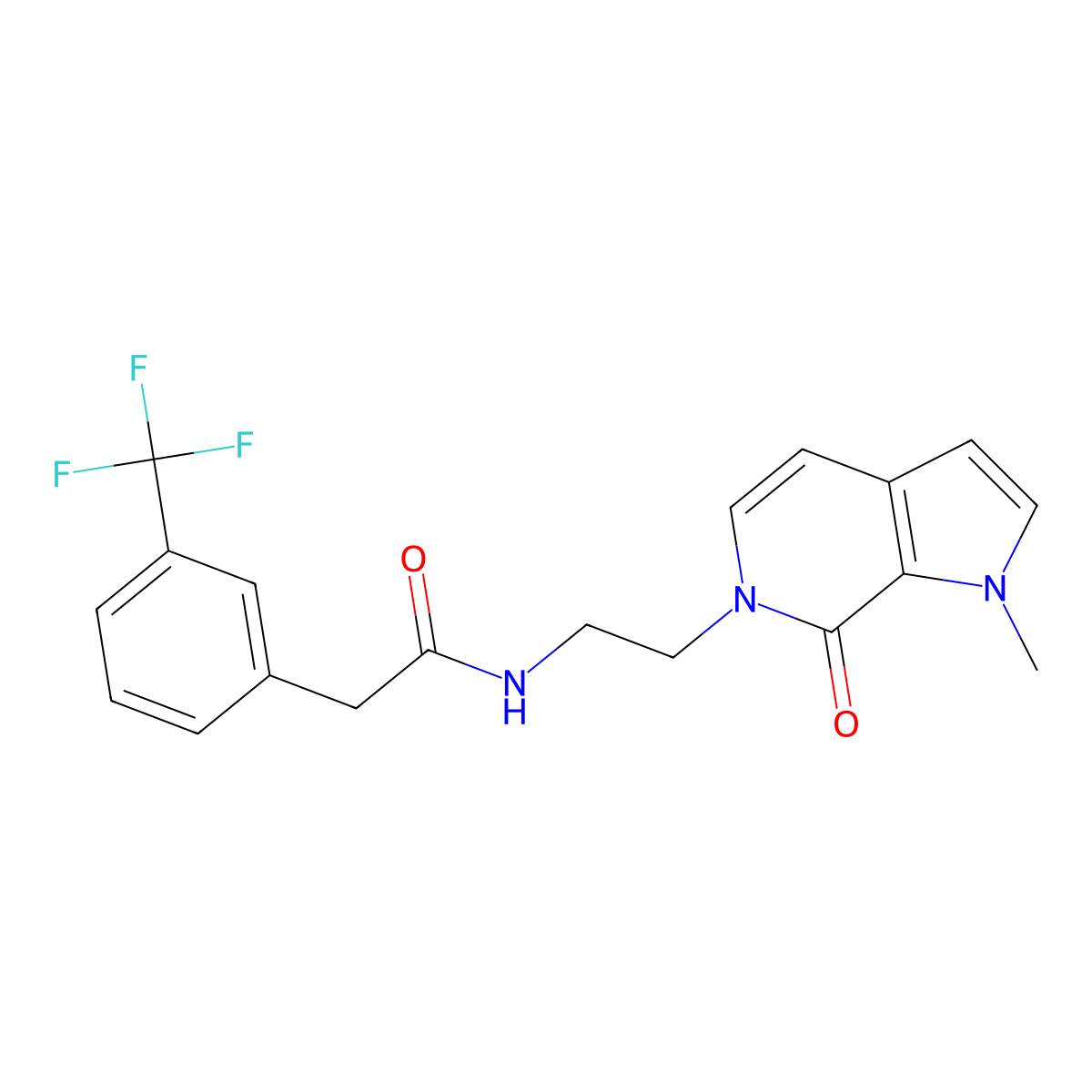 N-(2-(1-methyl-7-oxo-1H-pyrrolo[2,3-c]pyridin-6(7H)-yl)ethyl)-2-(3-(trifluoromethyl)phenyl)acetamide molecular structure, CAS 2034532-33-5