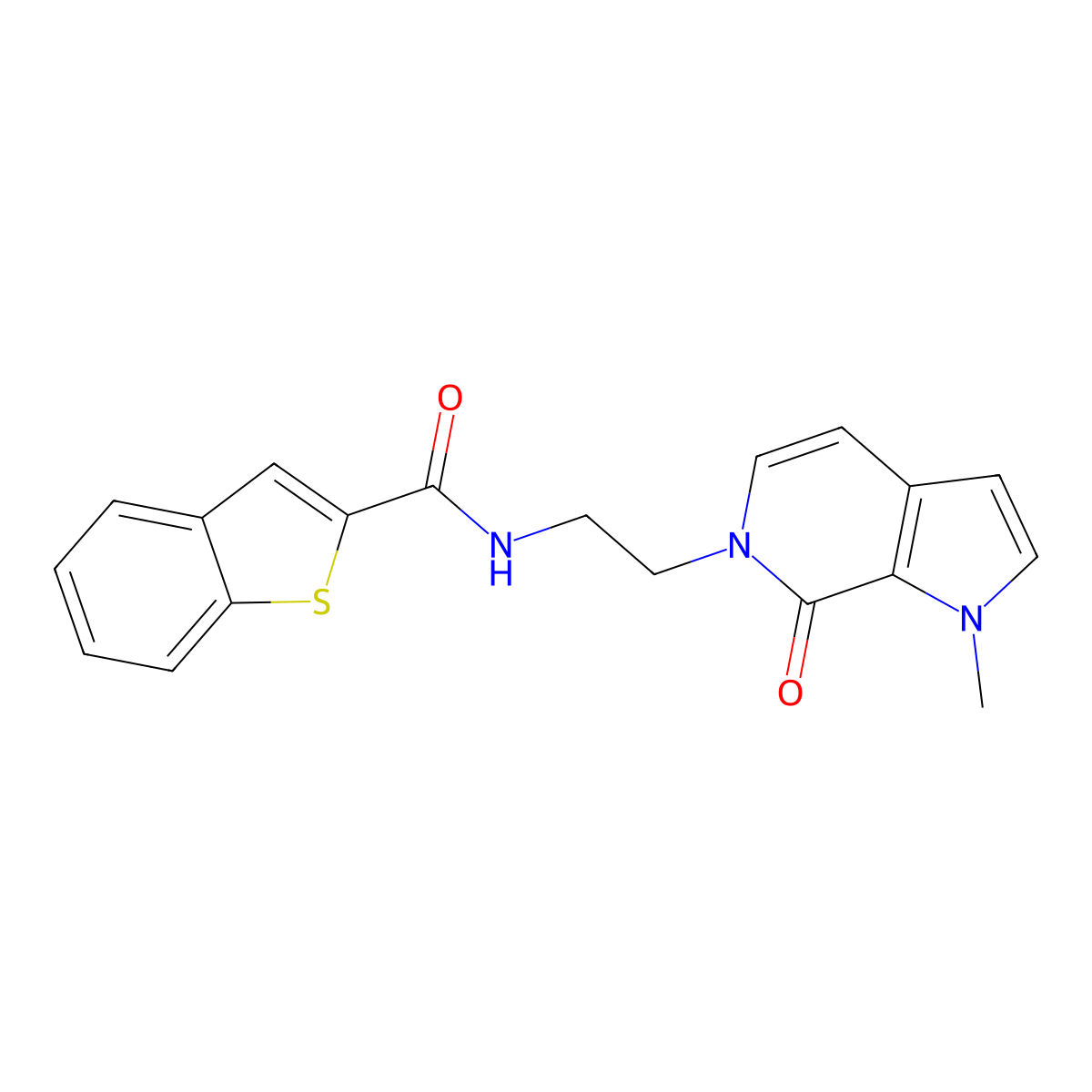 N-(2-(1-methyl-7-oxo-1H-pyrrolo[2,3-c]pyridin-6(7H)-yl)ethyl)benzo[b]thiophene-2-carboxamide molecular structure, CAS 2034532-38-0