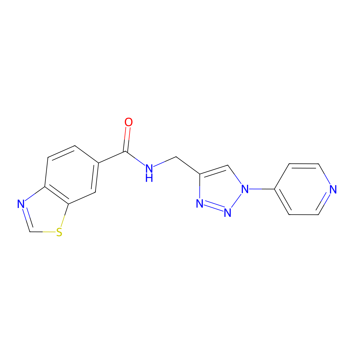 N-((1-(pyridin-4-yl)-1H-1,2,3-triazol-4-yl)methyl)benzo[d]thiazole-6-carboxamide molecular structure, CAS 2034532-40-4