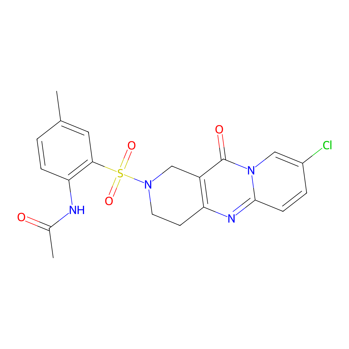 N-(2-((8-chloro-11-oxo-3,4-dihydro-1H-dipyrido[1,2-a:4',3'-d]pyrimidin-2(11H)-yl)sulfonyl)-4-methylphenyl)acetamide molecular structure, CAS 2034532-41-5