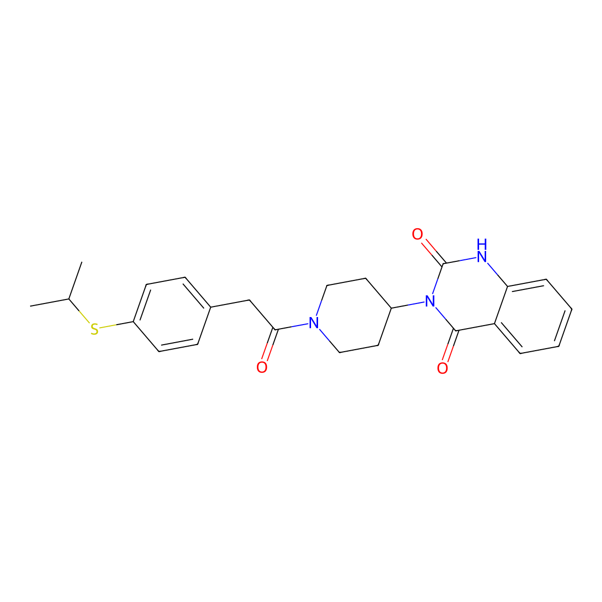 3-(1-(2-(4-(isopropylthio)phenyl)acetyl)piperidin-4-yl)quinazoline-2,4(1H,3H)-dione molecular structure, CAS 2034532-42-6