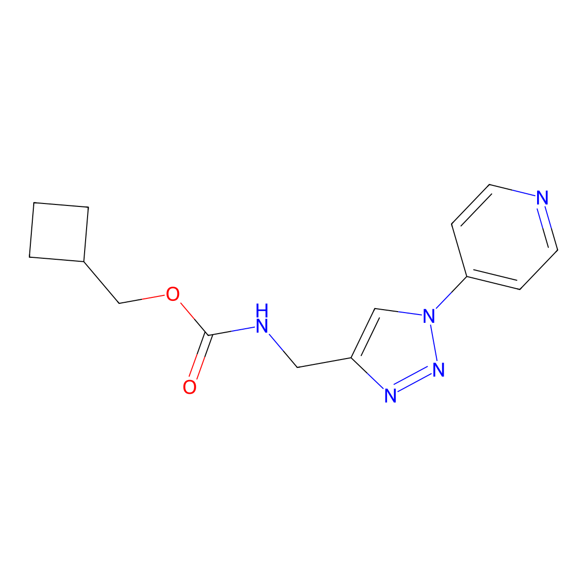 cyclobutylmethyl ((1-(pyridin-4-yl)-1H-1,2,3-triazol-4-yl)methyl)carbamate molecular structure, CAS 2034532-45-9
