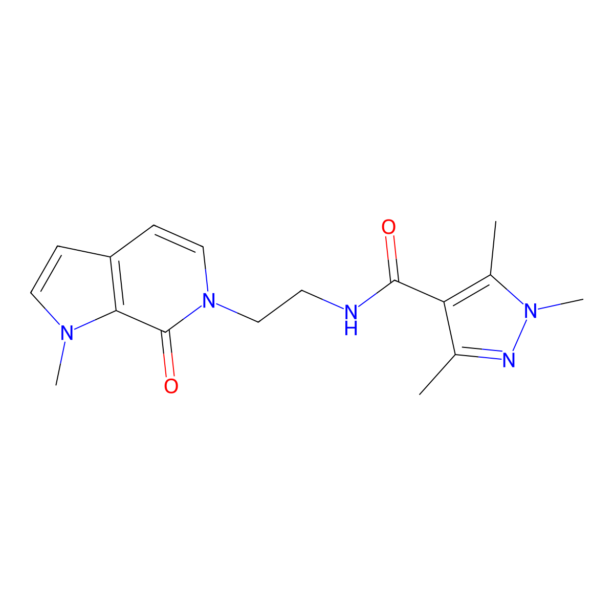 1,3,5-trimethyl-N-(2-(1-methyl-7-oxo-1H-pyrrolo[2,3-c]pyridin-6(7H)-yl)ethyl)-1H-pyrazole-4-carboxamide molecular structure, CAS 2034532-46-0