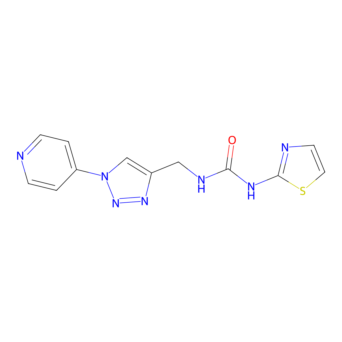 1-((1-(pyridin-4-yl)-1H-1,2,3-triazol-4-yl)methyl)-3-(thiazol-2-yl)urea molecular structure, CAS 2034532-53-9