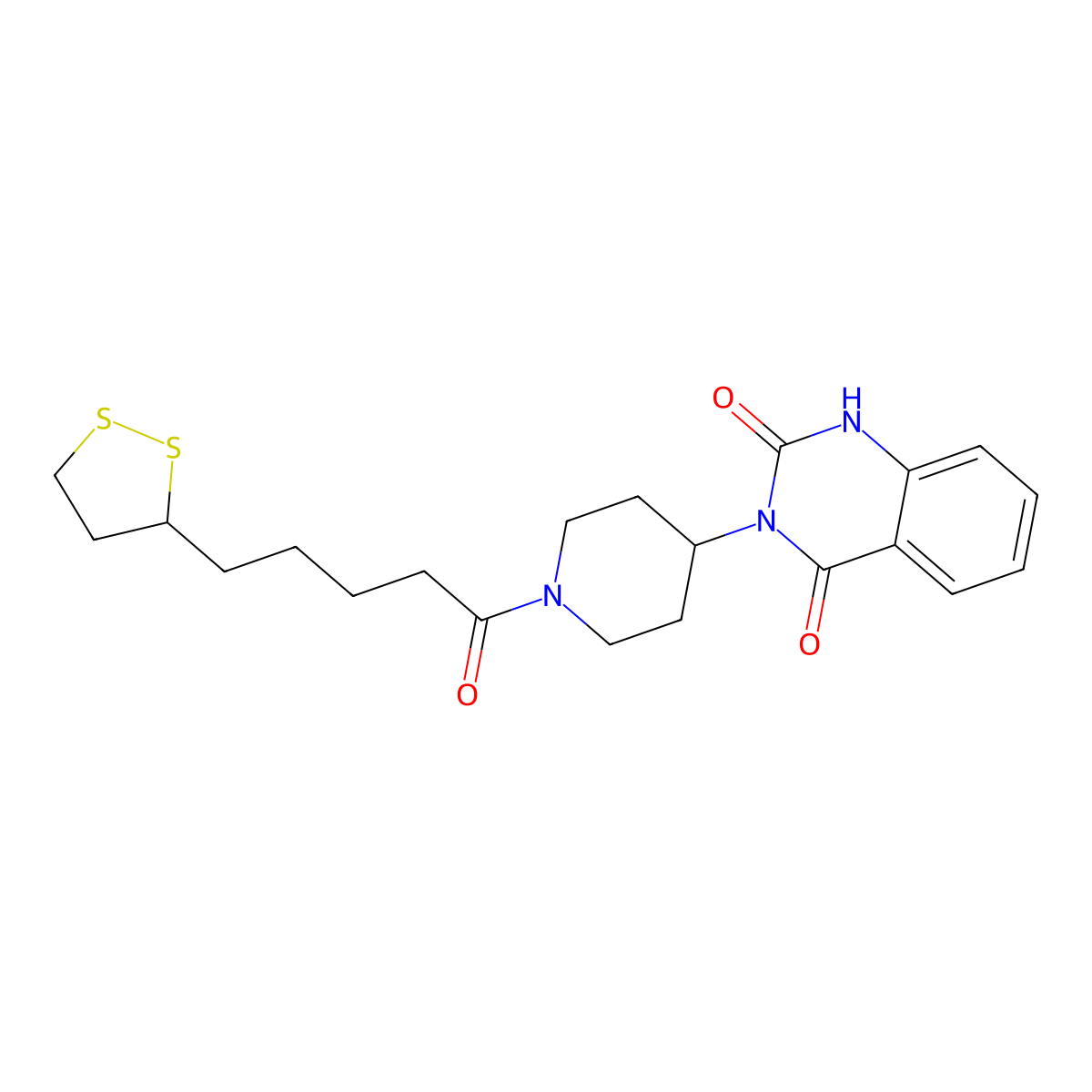 3-(1-(5-(1,2-dithiolan-3-yl)pentanoyl)piperidin-4-yl)quinazoline-2,4(1H,3H)-dione molecular structure, CAS 2034532-57-3