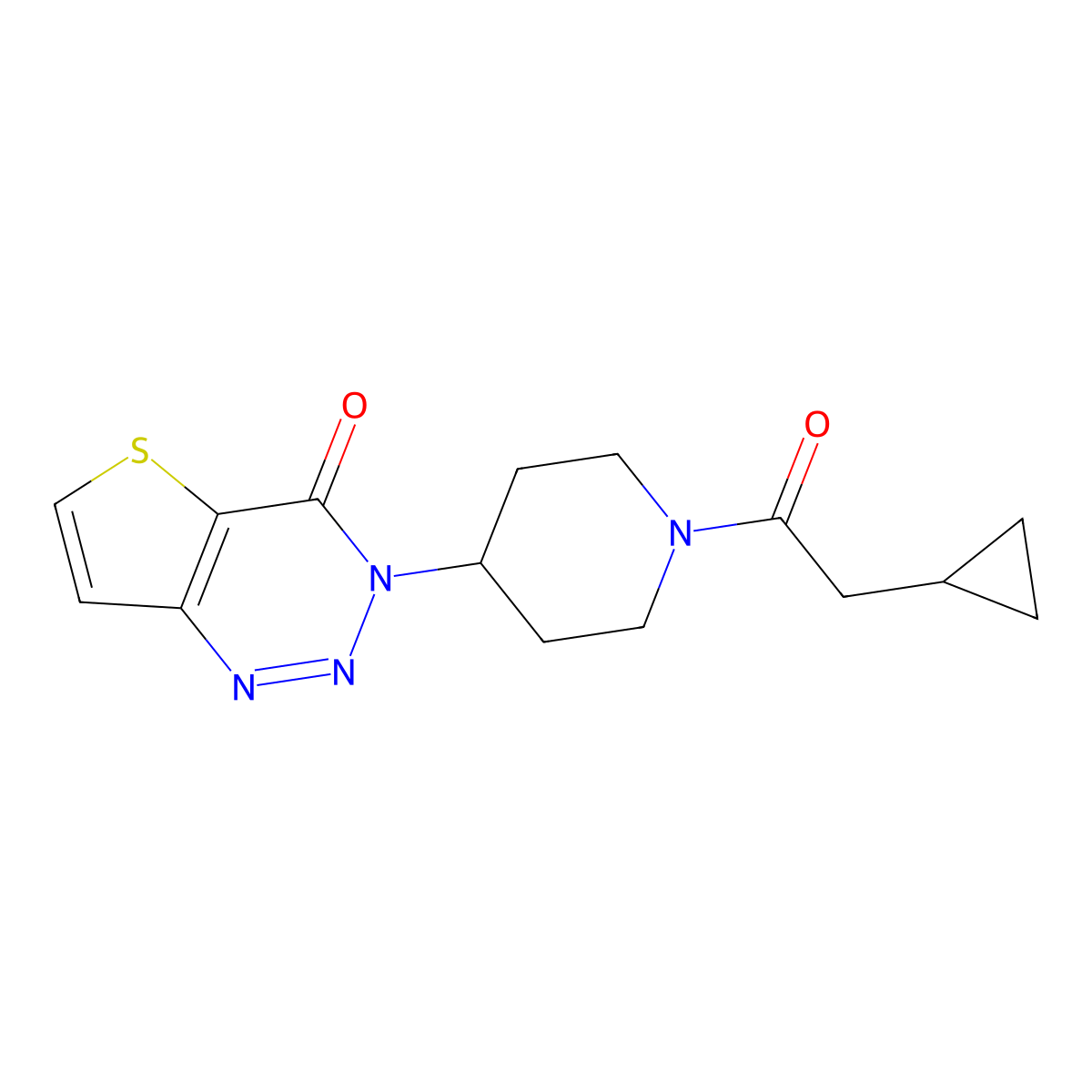 3-(1-(2-cyclopropylacetyl)piperidin-4-yl)thieno[3,2-d][1,2,3]triazin-4(3H)-one molecular structure, CAS 2034532-61-9