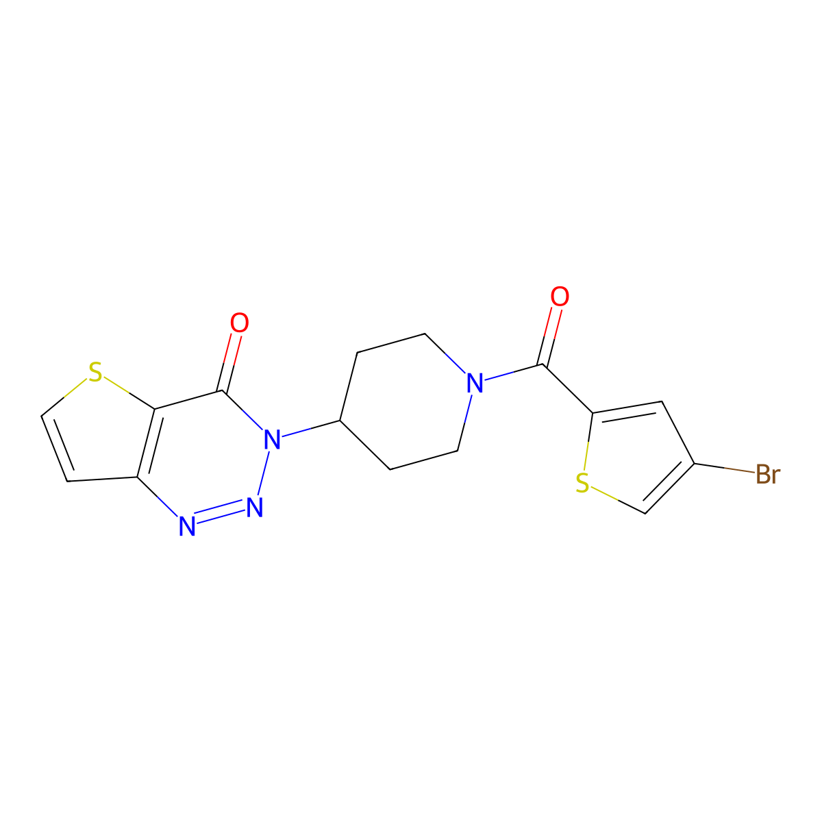 3-(1-(4-bromothiophene-2-carbonyl)piperidin-4-yl)thieno[3,2-d][1,2,3]triazin-4(3H)-one molecular structure, CAS 2034532-66-4