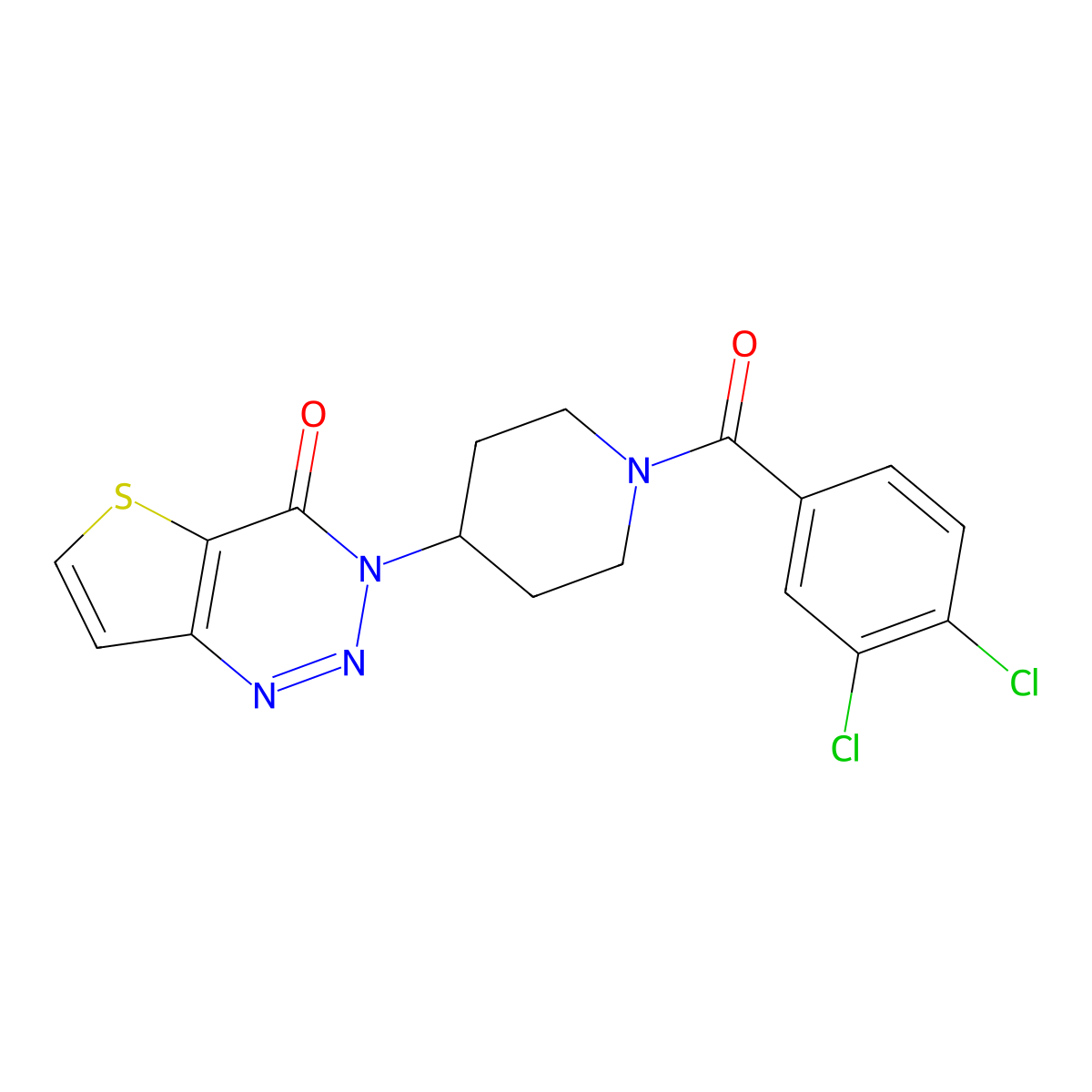 3-(1-(3,4-dichlorobenzoyl)piperidin-4-yl)thieno[3,2-d][1,2,3]triazin-4(3H)-one molecular structure, CAS 2034532-74-4