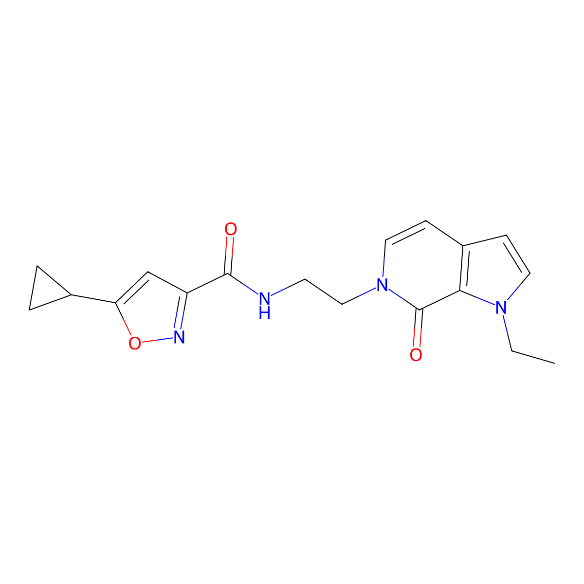 5-cyclopropyl-N-(2-(1-ethyl-7-oxo-1H-pyrrolo[2,3-c]pyridin-6(7H)-yl)ethyl)isoxazole-3-carboxamide molecular structure, CAS 2034532-75-5