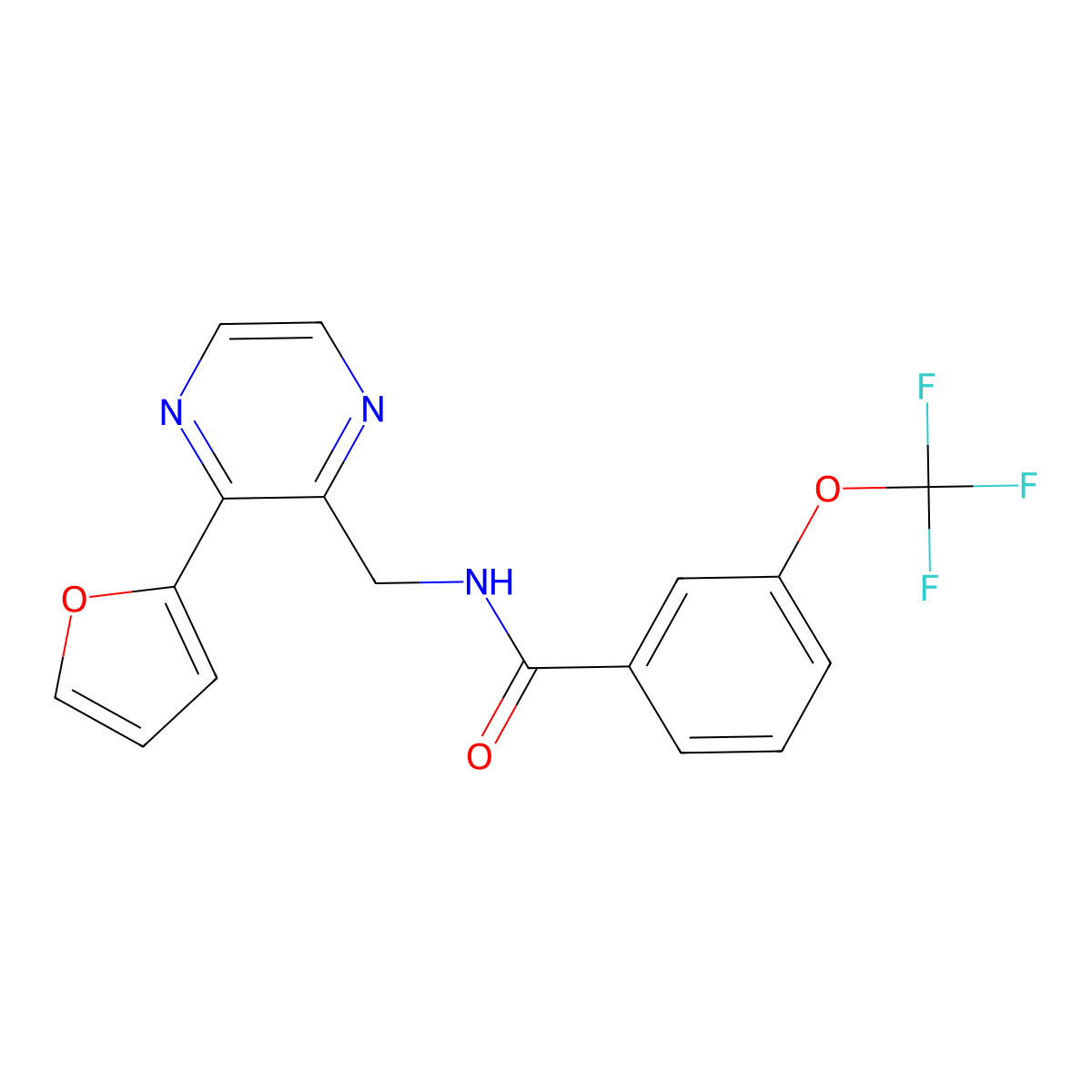 N-{[3-(furan-2-yl)pyrazin-2-yl]methyl}-3-(trifluoromethoxy)benzamide molecular structure, CAS 2034532-79-9