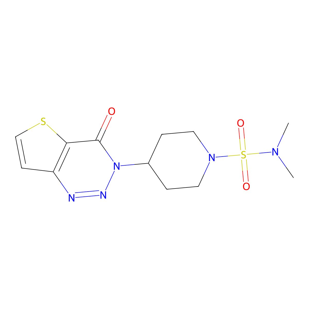 N,N-dimethyl-4-(4-oxothieno[3,2-d][1,2,3]triazin-3(4H)-yl)piperidine-1-sulfonamide molecular structure, CAS 2034532-88-0