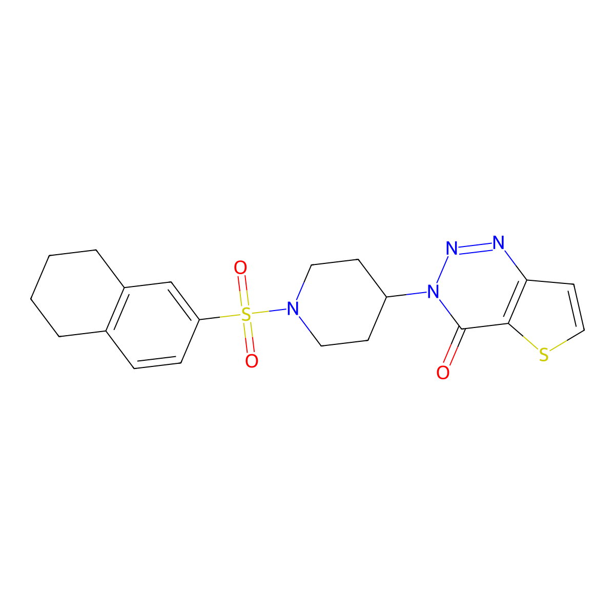 3-(1-((5,6,7,8-tetrahydronaphthalen-2-yl)sulfonyl)piperidin-4-yl)thieno[3,2-d][1,2,3]triazin-4(3H)-one molecular structure, CAS 2034532-95-9
