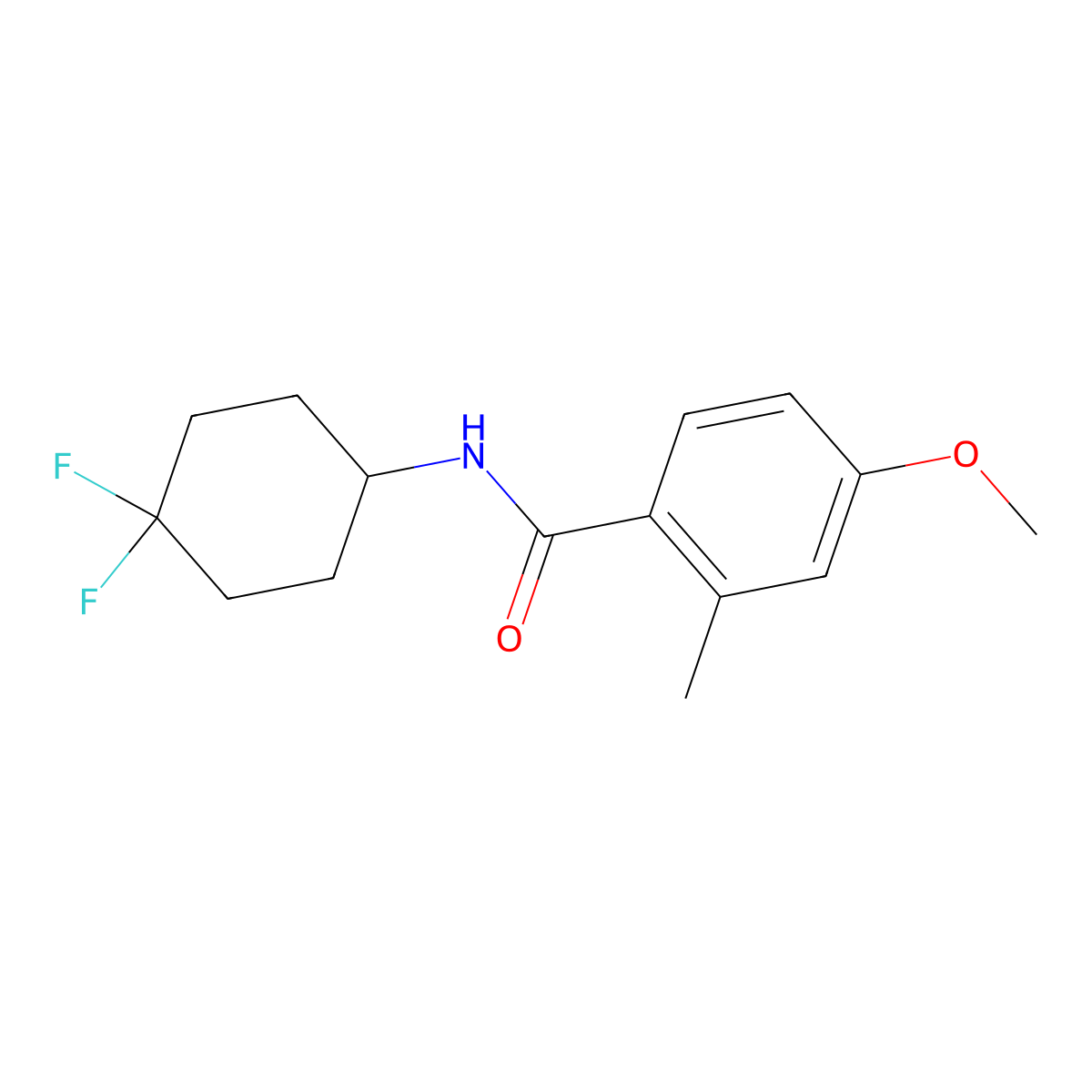 N-(4,4-difluorocyclohexyl)-4-methoxy-2-methylbenzamide molecular structure, CAS 2034533-14-5
