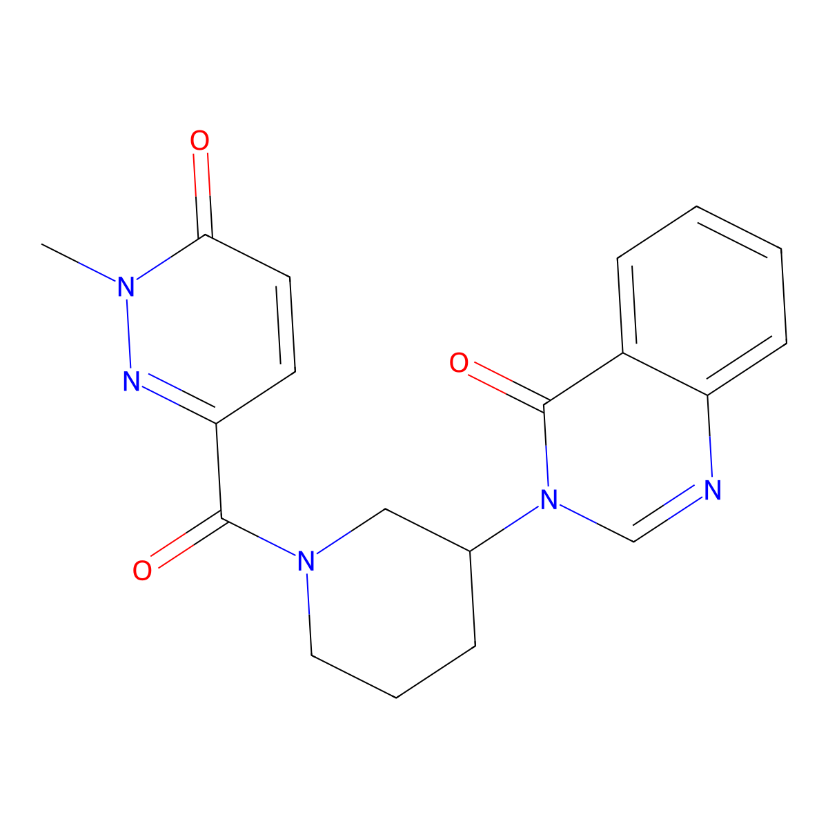3-(1-(1-methyl-6-oxo-1,6-dihydropyridazine-3-carbonyl)piperidin-3-yl)quinazolin-4(3H)-one molecular structure, CAS 2034533-33-8