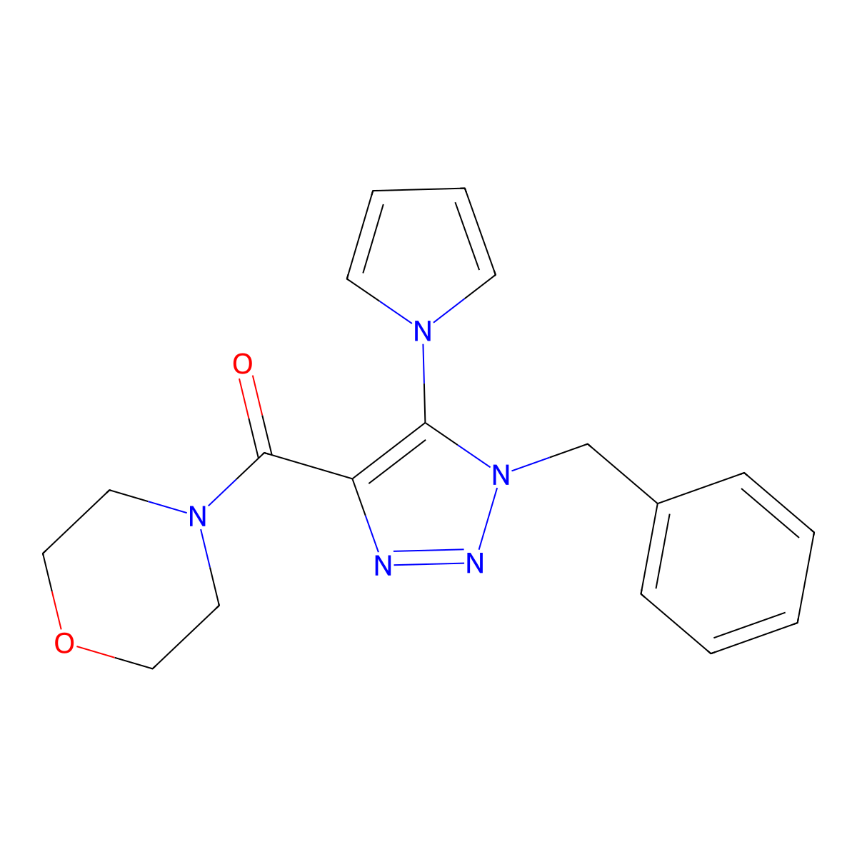(1-benzyl-5-(1H-pyrrol-1-yl)-1H-1,2,3-triazol-4-yl)(morpholino)methanone molecular structure, CAS 2034533-46-3