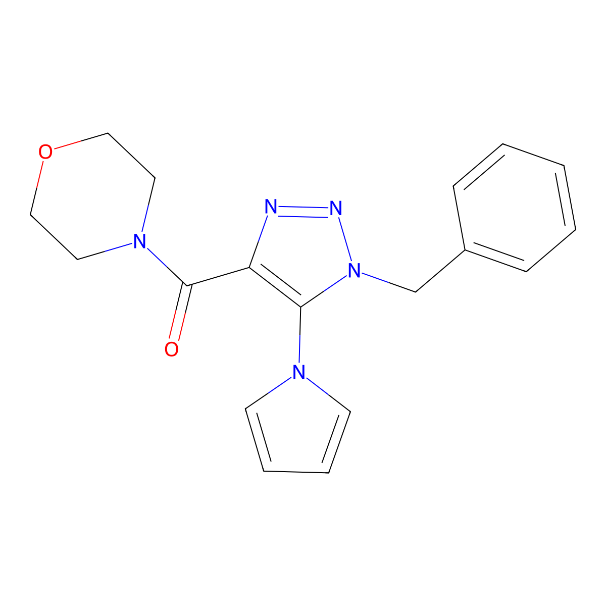 (1-benzyl-5-(1H-pyrrol-1-yl)-1H-1,2,3-triazol-4-yl)(morpholino)methanone molecular structure, CAS 2034533-46-3