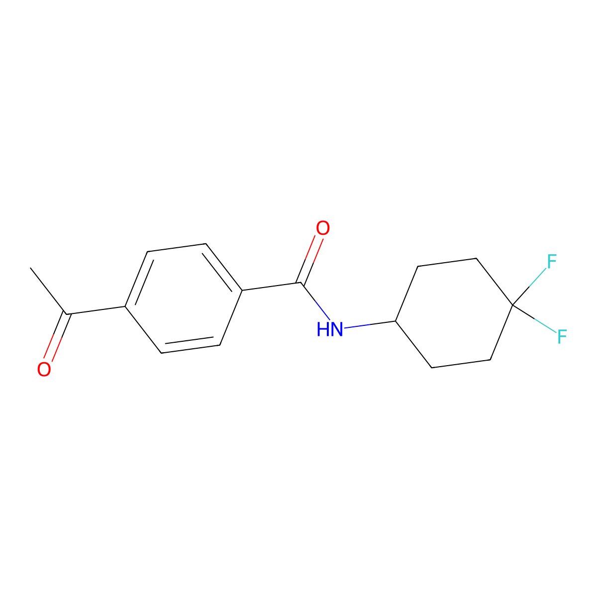 4-acetyl-N-(4,4-difluorocyclohexyl)benzamide molecular structure, CAS 2034533-48-5