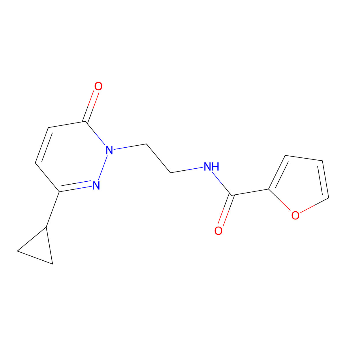 N-(2-(3-cyclopropyl-6-oxopyridazin-1(6H)-yl)ethyl)furan-2-carboxamide molecular structure, CAS 2034533-64-5