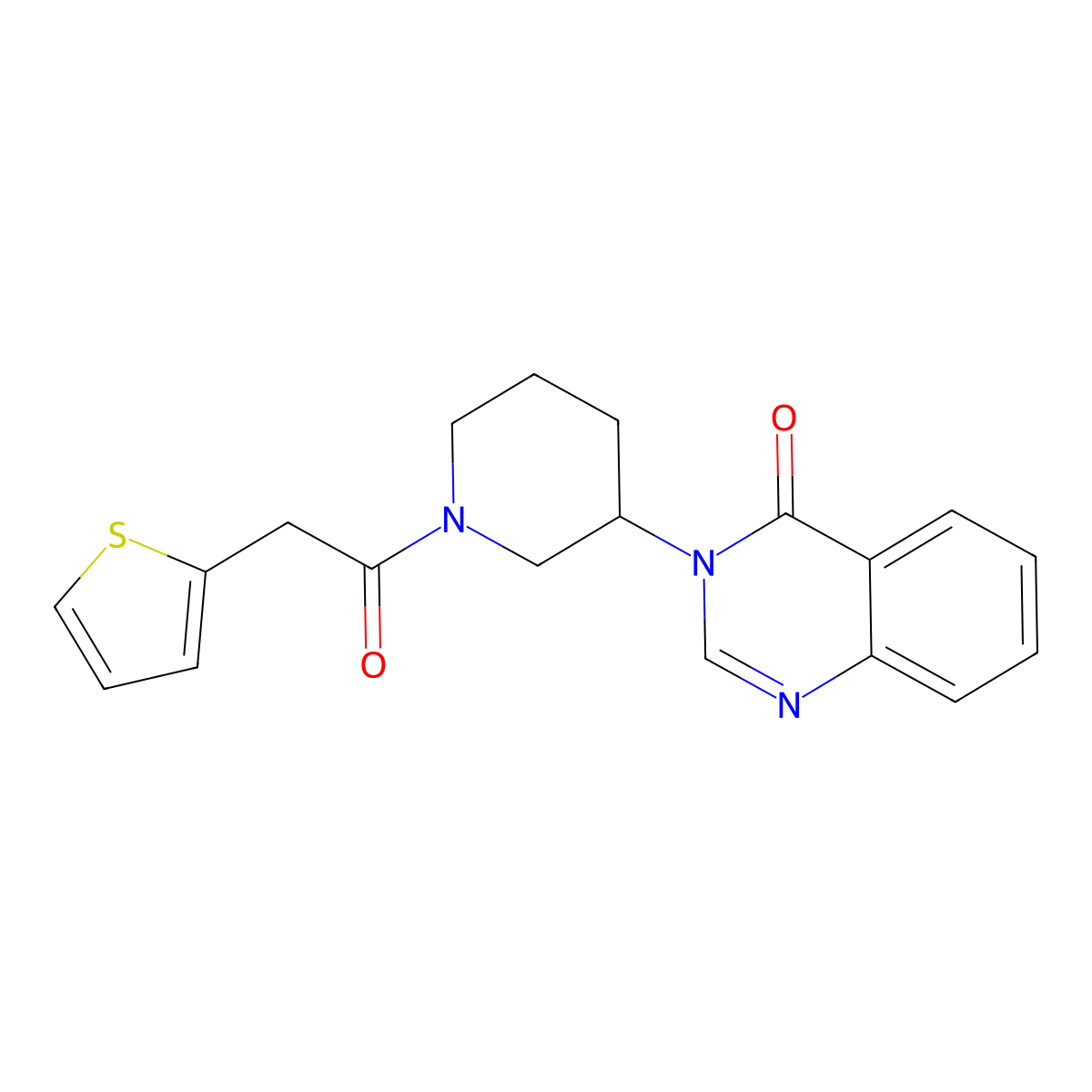 3-(1-(2-(thiophen-2-yl)acetyl)piperidin-3-yl)quinazolin-4(3H)-one molecular structure, CAS 2034533-66-7