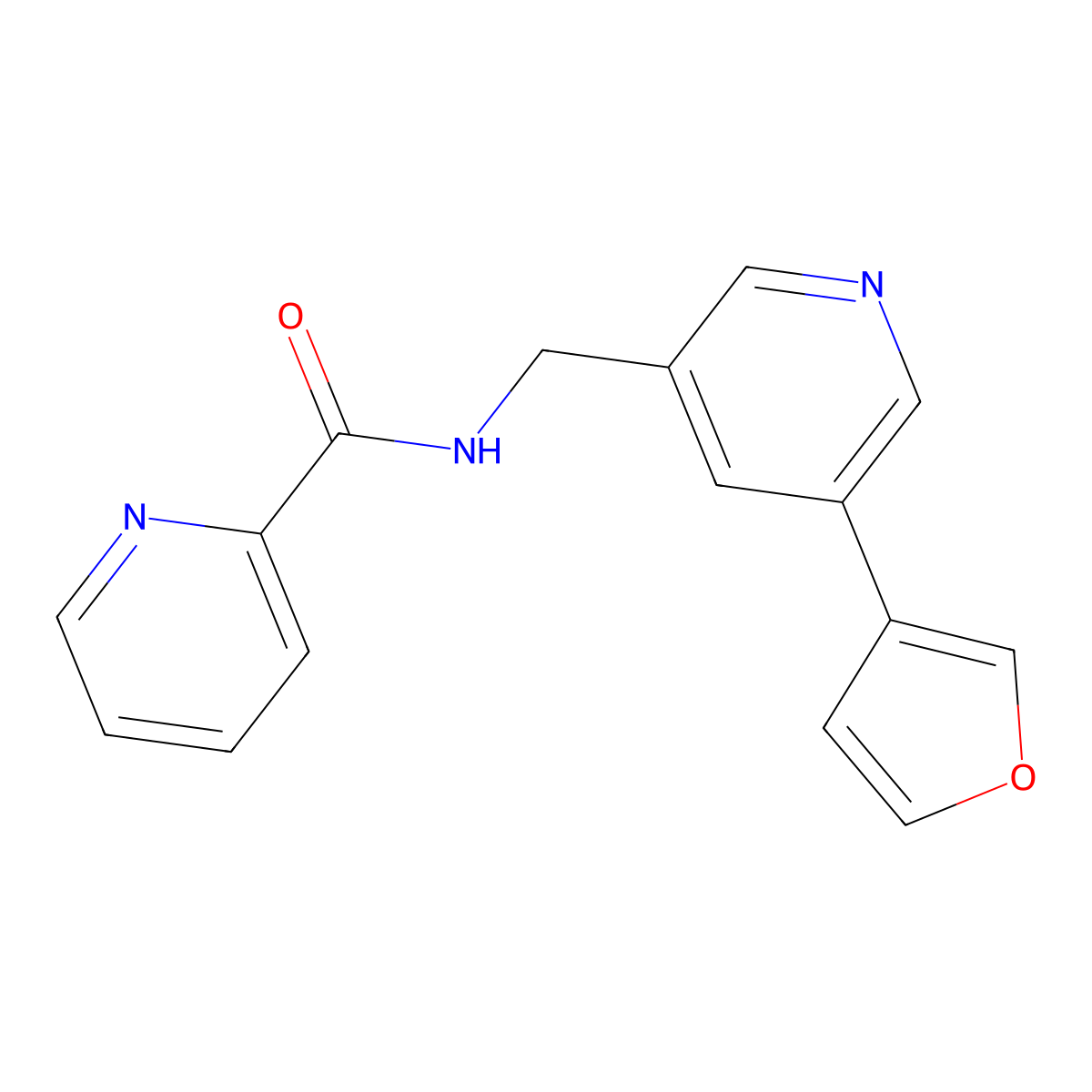 N-((5-(furan-3-yl)pyridin-3-yl)methyl)picolinamide molecular structure, CAS 2034533-68-9