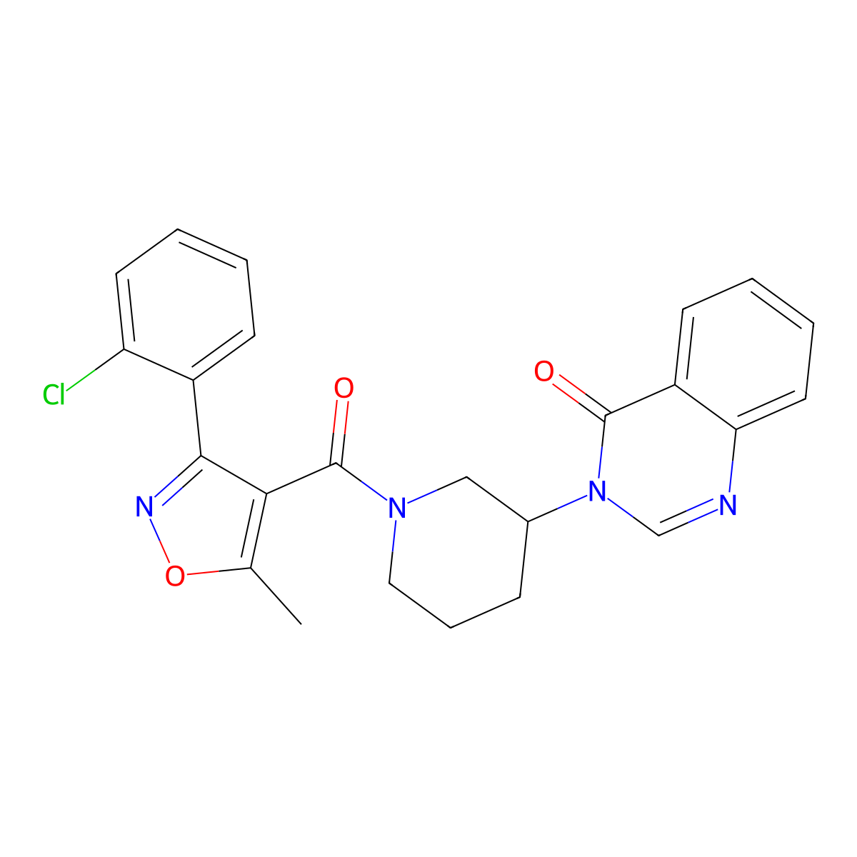 3-(1-(3-(2-chlorophenyl)-5-methylisoxazole-4-carbonyl)piperidin-3-yl)quinazolin-4(3H)-one molecular structure, CAS 2034533-83-8