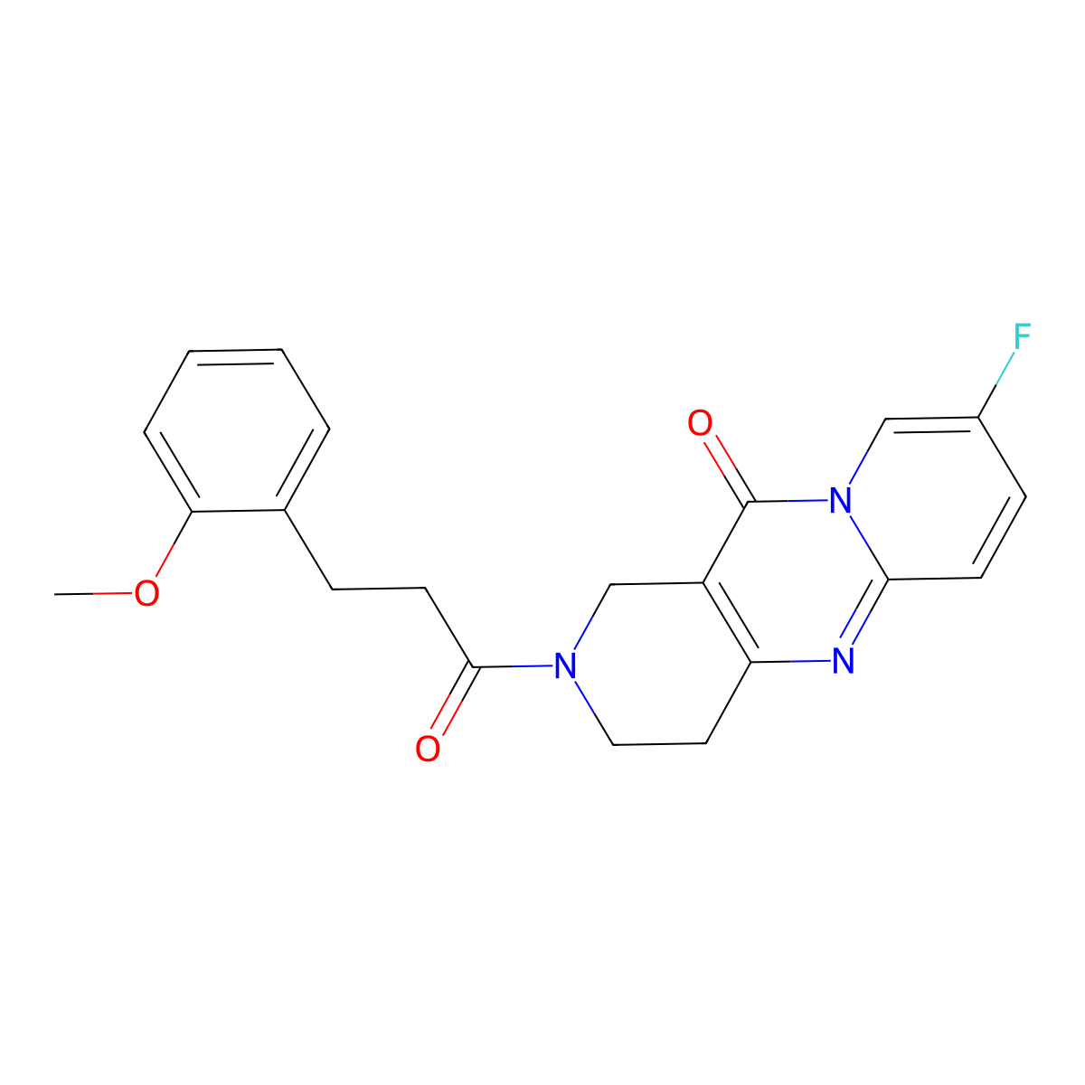 8-fluoro-2-(3-(2-methoxyphenyl)propanoyl)-3,4-dihydro-1H-dipyrido[1,2-a:4',3'-d]pyrimidin-11(2H)-one molecular structure, CAS 2034533-84-9