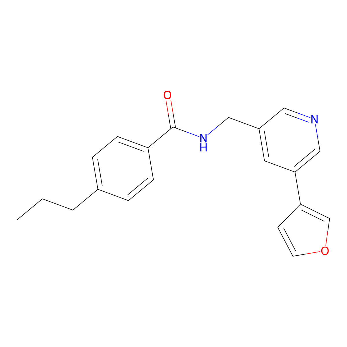 N-{[5-(furan-3-yl)pyridin-3-yl]methyl}-4-propylbenzamide molecular structure, CAS 2034533-86-1