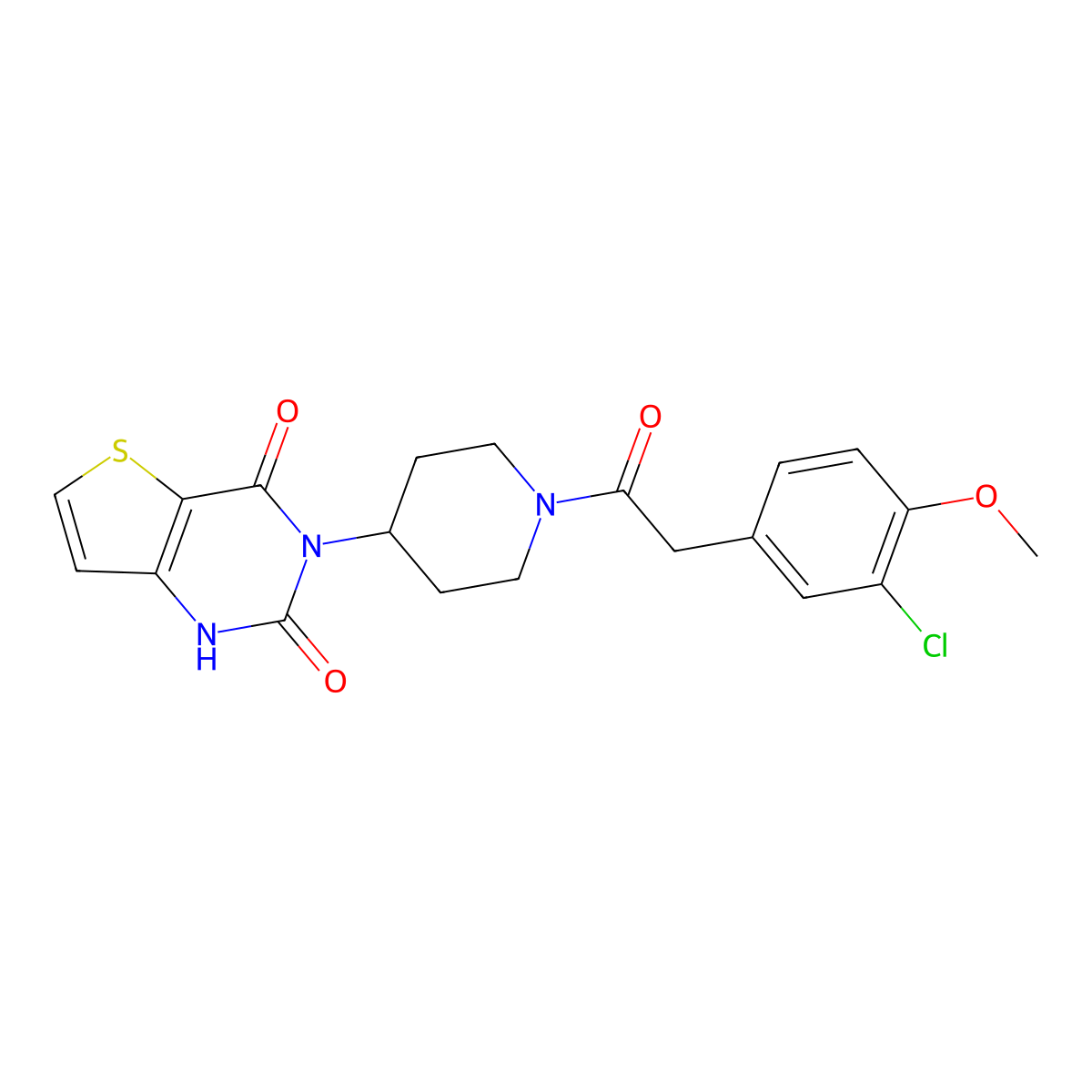 3-(1-(2-(3-chloro-4-methoxyphenyl)acetyl)piperidin-4-yl)thieno[3,2-d]pyrimidine-2,4(1H,3H)-dione molecular structure, CAS 2034533-87-2