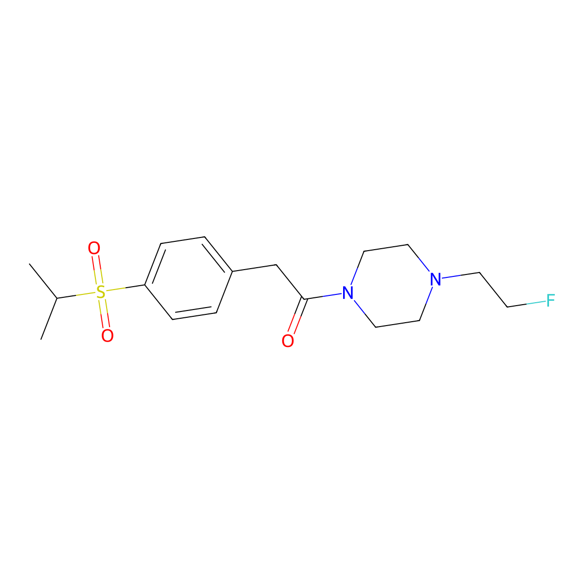 1-(4-(2-Fluoroethyl)piperazin-1-yl)-2-(4-(isopropylsulfonyl)phenyl)ethanone molecular structure, CAS 2034533-97-4