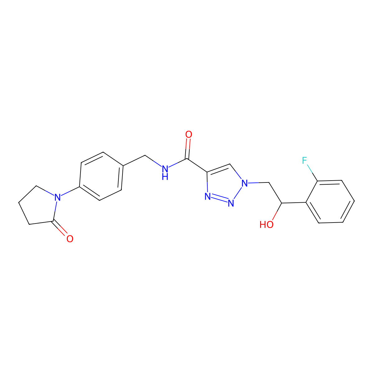 1-(2-(2-fluorophenyl)-2-hydroxyethyl)-N-(4-(2-oxopyrrolidin-1-yl)benzyl)-1H-1,2,3-triazole-4-carboxamide molecular structure, CAS 2034534-10-4