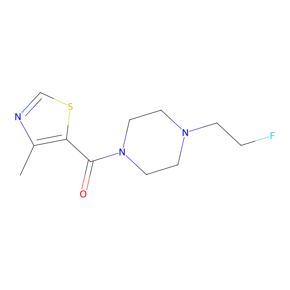 (4-(2-Fluoroethyl)piperazin-1-yl)(4-methylthiazol-5-yl)methanone molecular structure, CAS 2034534-19-3
