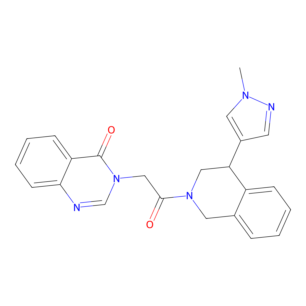 3-(2-(4-(1-methyl-1H-pyrazol-4-yl)-3,4-dihydroisoquinolin-2(1H)-yl)-2-oxoethyl)quinazolin-4(3H)-one molecular structure, CAS 2034534-29-5