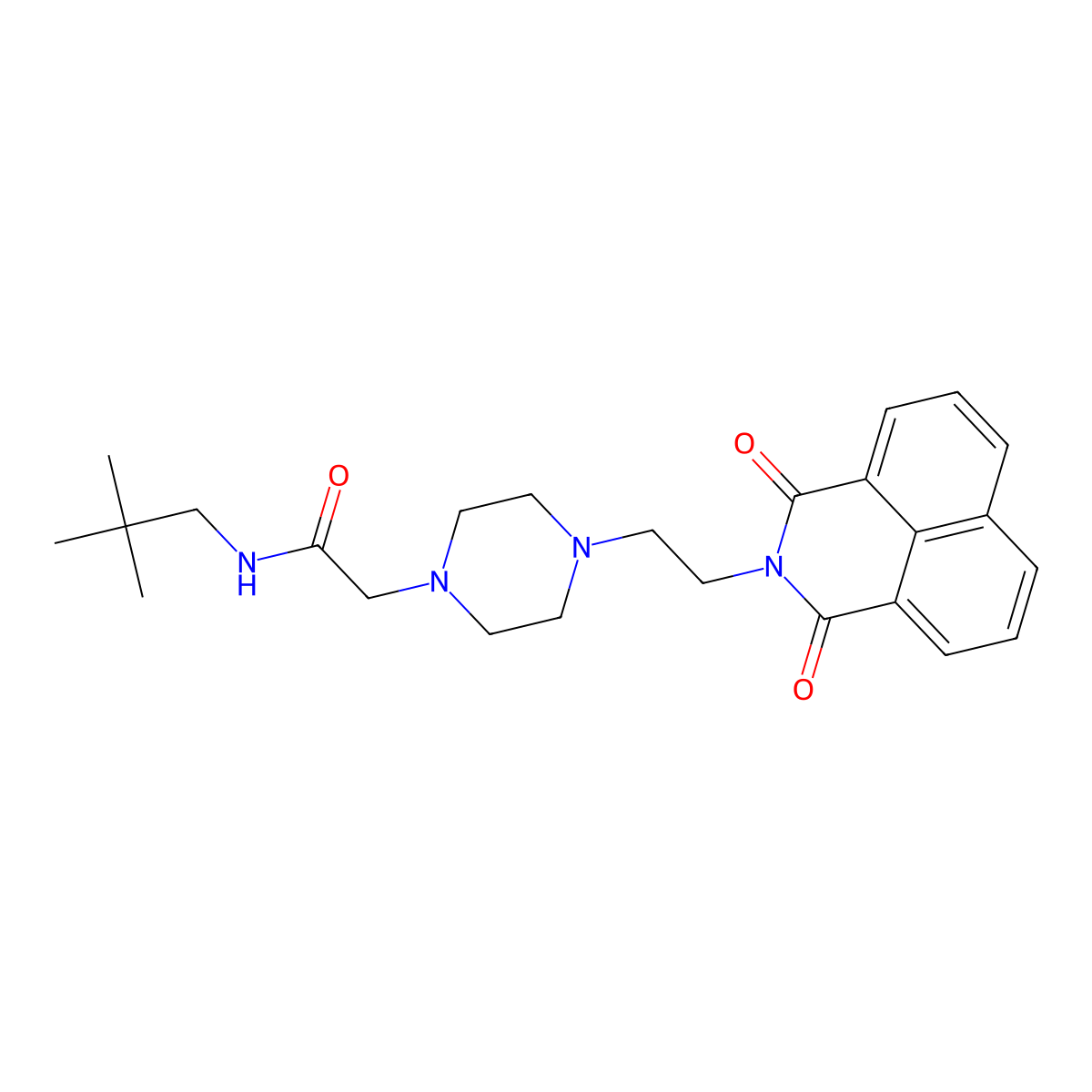 2-(4-(2-(1,3-dioxo-1H-benzo[de]isoquinolin-2(3H)-yl)ethyl)piperazin-1-yl)-N-neopentylacetamide molecular structure, CAS 2034534-31-9