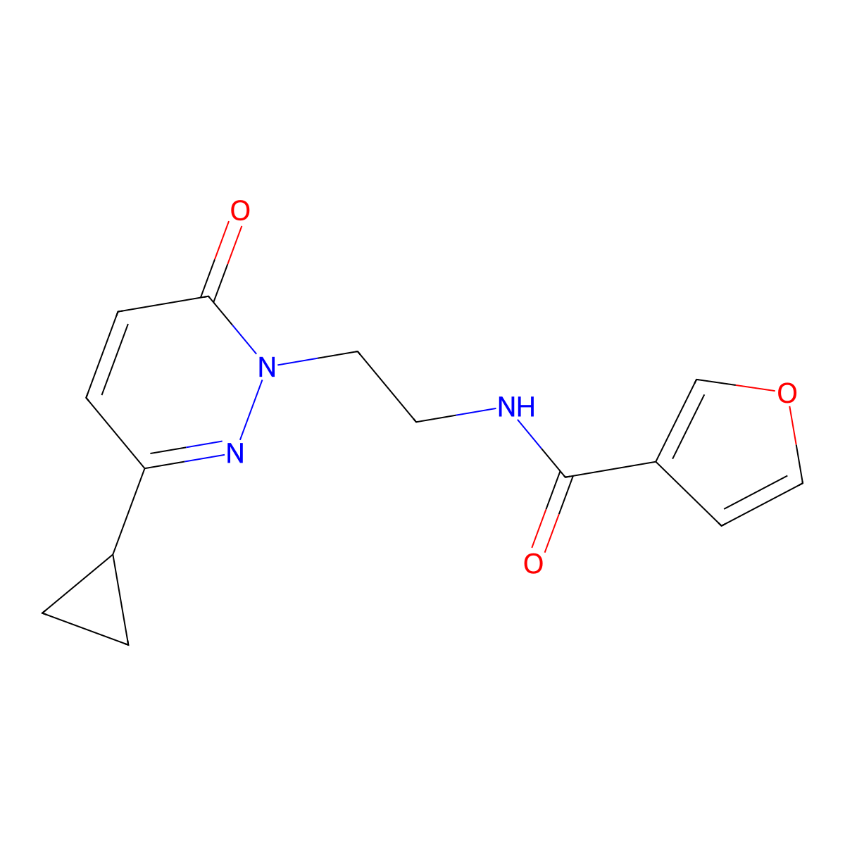 N-(2-(3-cyclopropyl-6-oxopyridazin-1(6H)-yl)ethyl)furan-3-carboxamide molecular structure, CAS 2034534-34-2