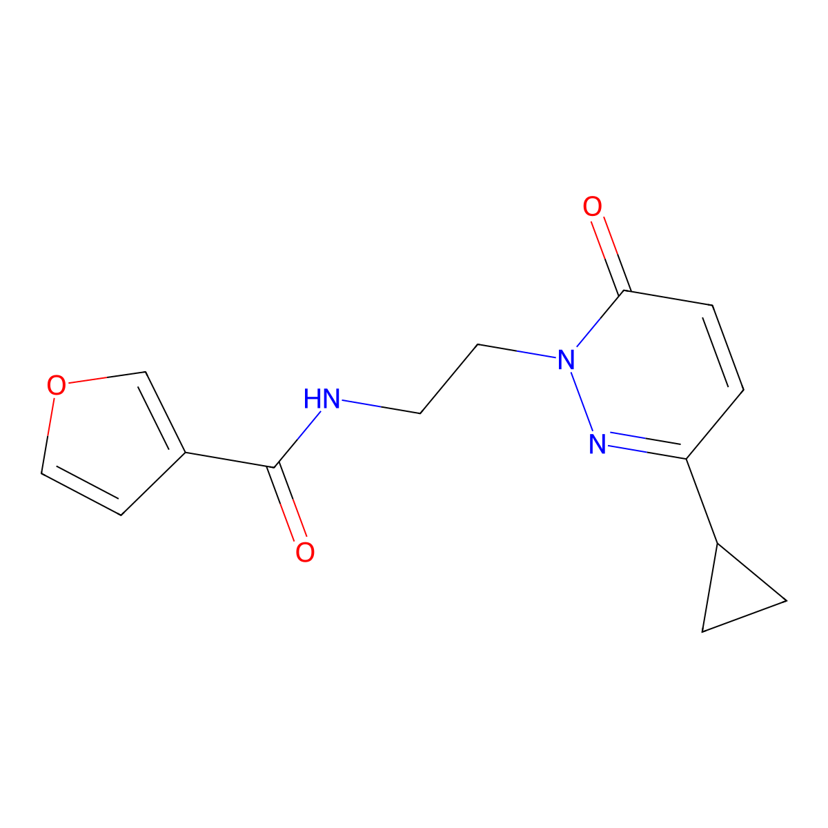 N-(2-(3-cyclopropyl-6-oxopyridazin-1(6H)-yl)ethyl)furan-3-carboxamide molecular structure, CAS 2034534-34-2