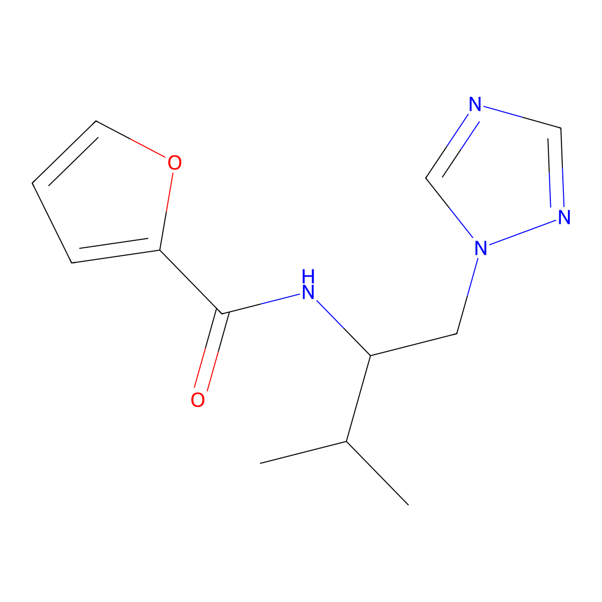 N-[3-methyl-1-(1H-1,2,4-triazol-1-yl)butan-2-yl]furan-2-carboxamide molecular structure, CAS 2034534-37-5
