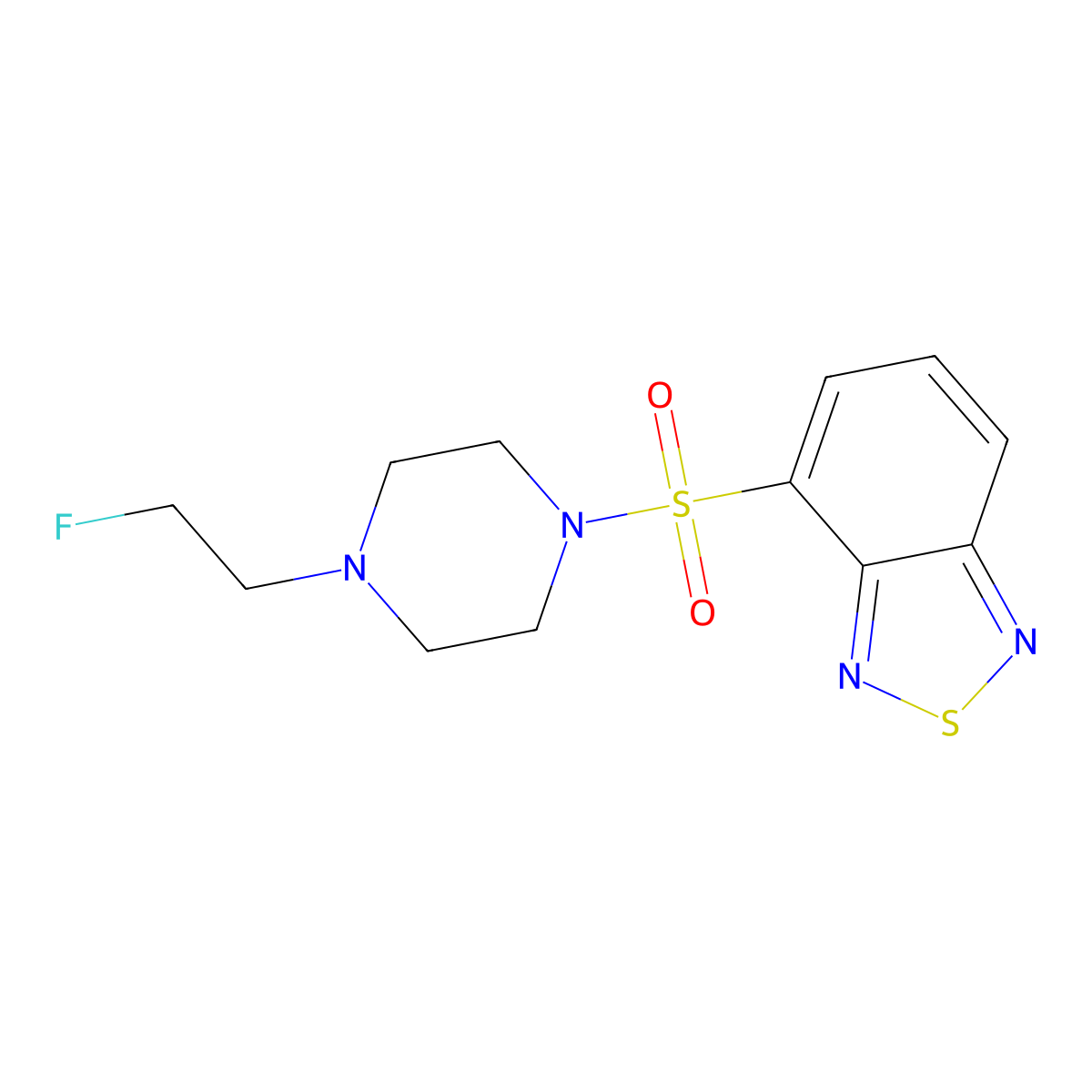 4-((4-(2-Fluoroethyl)piperazin-1-yl)sulfonyl)benzo[c][1,2,5]thiadiazole molecular structure, CAS 2034534-49-9