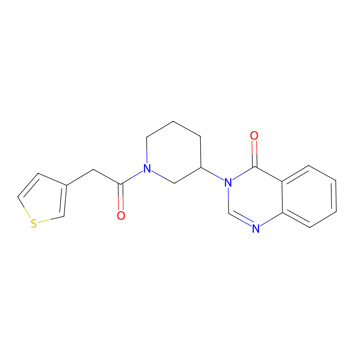 3-(1-(2-(thiophen-3-yl)acetyl)piperidin-3-yl)quinazolin-4(3H)-one molecular structure, CAS 2034534-58-0